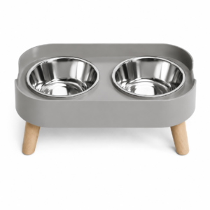 Pet Pantry Elevated Double Pet Feeding Bowl – Stainless Steel Dog & Cat Food & Water Station