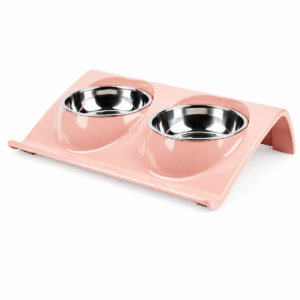 Pet Pantry Elevated Double Pet Feeding Bowl – Stainless Steel Dog & Cat Food & Water Station